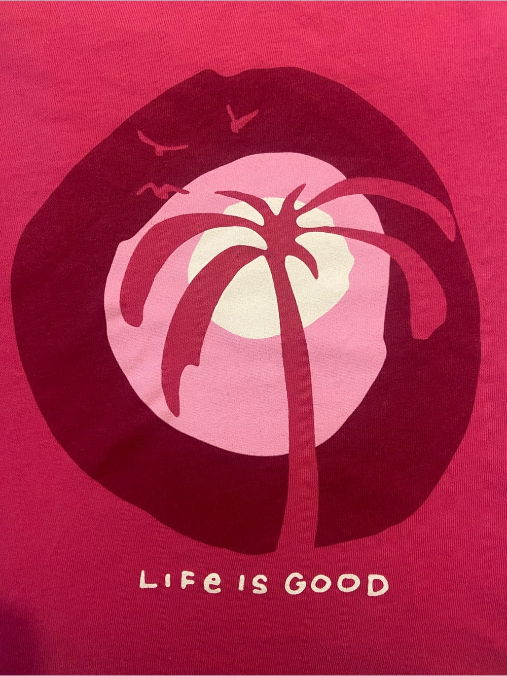 Life Is Good pink graphic tee